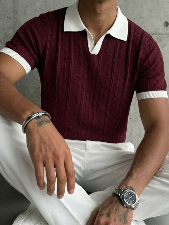 Maglia Estiva Uomo Scollo a Goccia